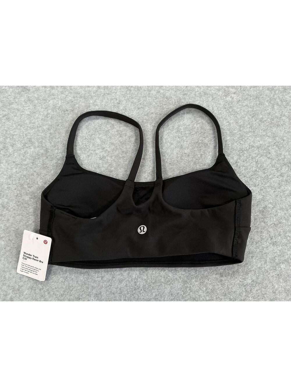 NWT Lululemon Wunder Train Strappy Racer Bra C/D Black Size 2